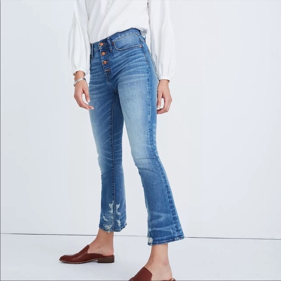 Madewell Denim - Madewell cali Demi boot jeans in bess wash: button front edition